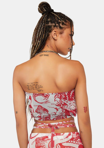 Battle Skull Tied Tube Top