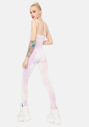 Turning Up The Volume Tie Dye Cutout Jumpsuit