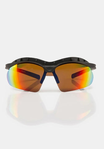 Iridescent Mirror Shield Sunglasses