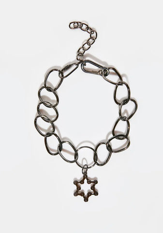 Distortion Chunky Chain Star Necklace