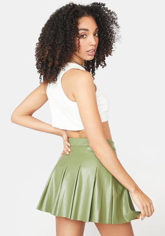 Sage Always So Confident Pleated Skirt