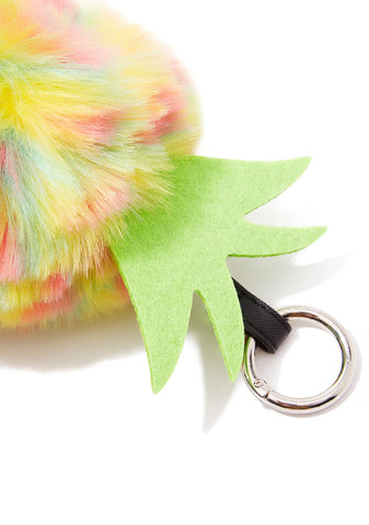 Juicy Bite Fuzzy Pineapple Keychain