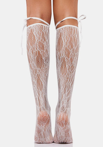 Icy Lunar Touch Lace Socks