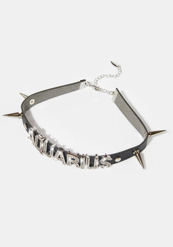 Aquarius Bling Spiked Choker