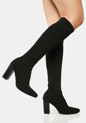 Worth Your Crush Knee High Boots