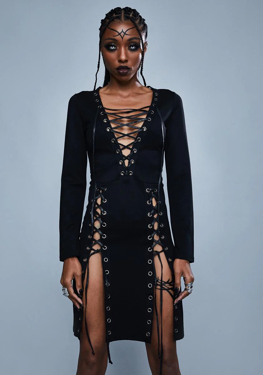 Fallen Kingdom Lace Up Dress
