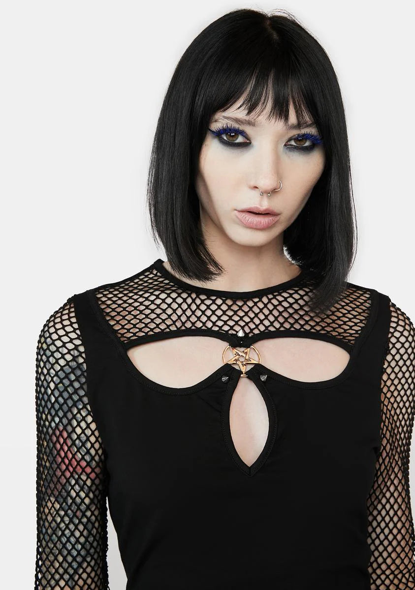 Keyhole Fishnet Top