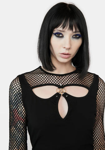 Keyhole Fishnet Top