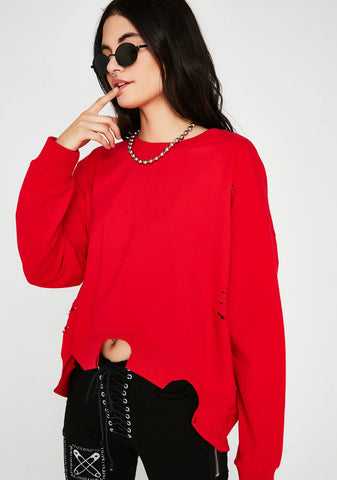 Never Stop Lace-Up Sweatshirt