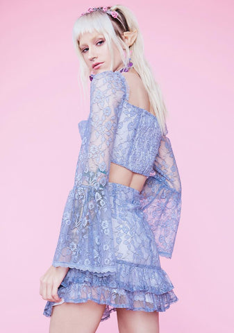 We Are Stardust Floral Lace Mini Skirt