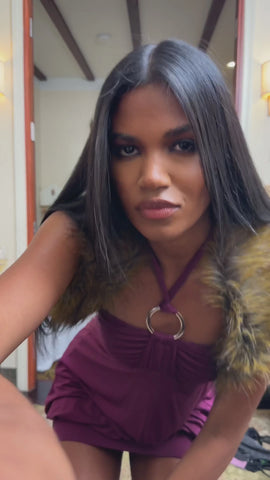 Y2K Bubble Mini Dress - Purple