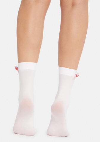 Let's Have A Picnic Bow Crew Socks