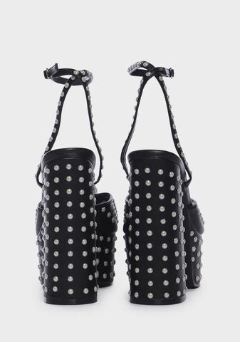 Mia Satin Pearl Platform Heels