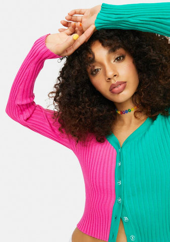 Changed My Mind Two Tone Ribbed Cardigan