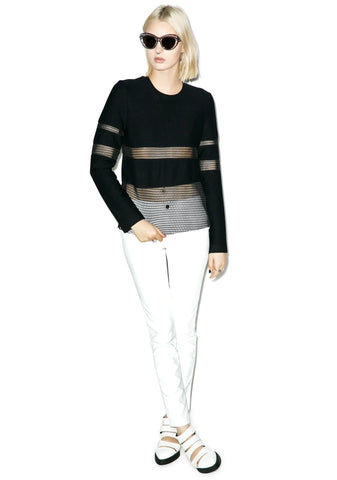 Nothing To Hide Mesh Top - White