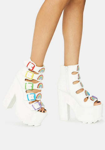 Dreamscape Rainbow Platform Heels