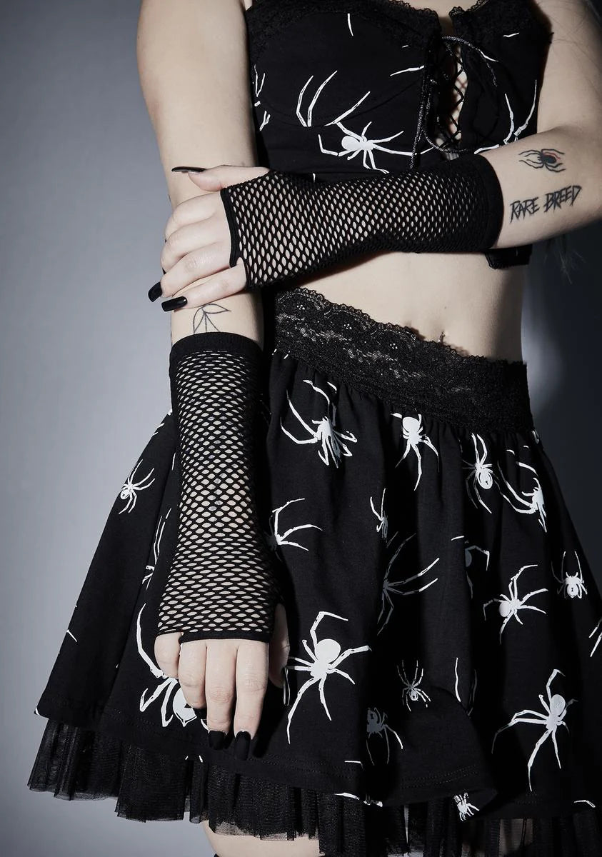 Midnight Enchanted Siren Fishnet Gloves