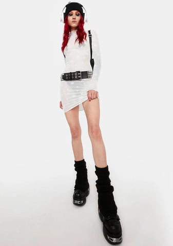 Icy Divine Sounds Mesh Mini Dress