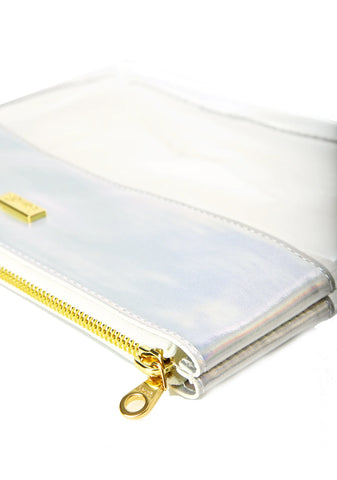 Peekaboo Holographic Clutch