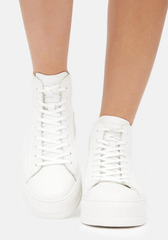 White Leather Judy High Top Sneakers