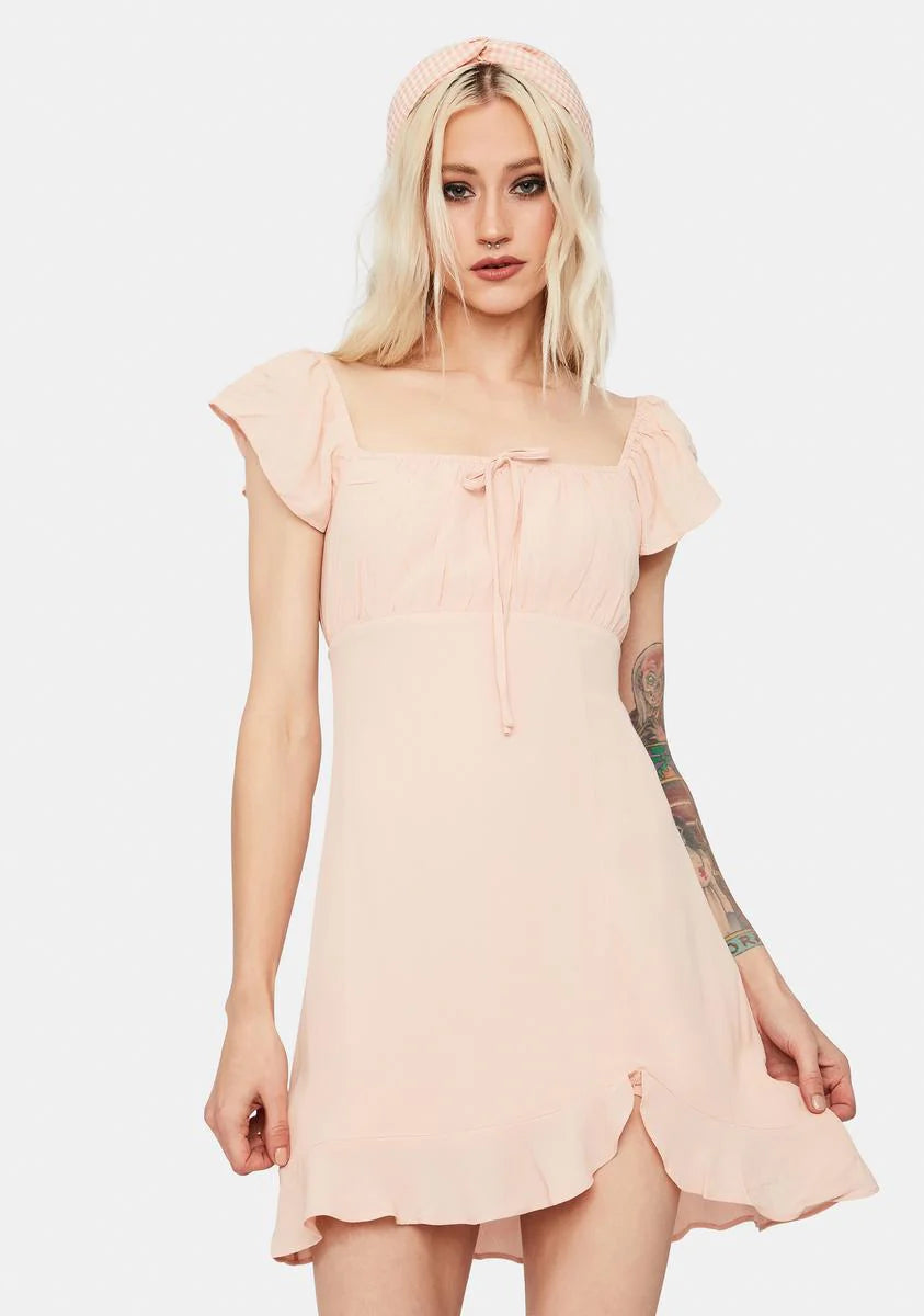 Nectarine Dream Ruffle Mini Dress