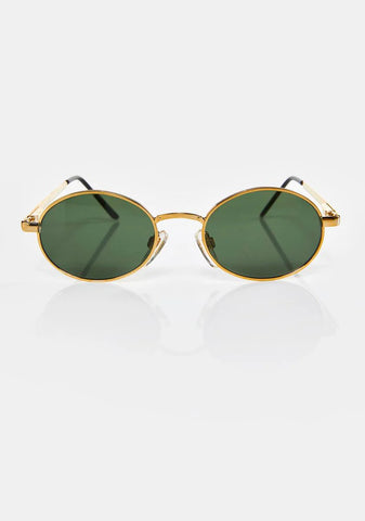 Europa Gold Round Sunglasses
