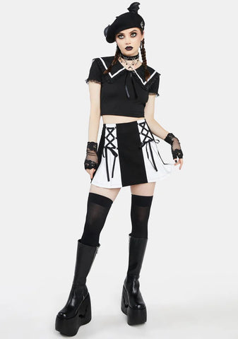 Watch Your Battitude Pleated Skirt