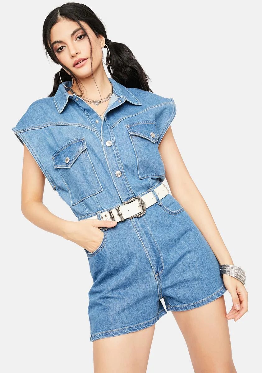 Downtown Cutie Denim Romper