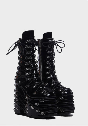 Trapped In Despair Platform Boots