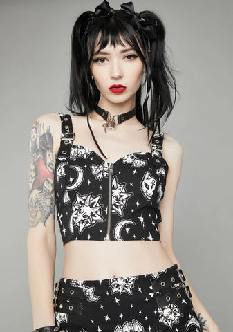 Dark Greetings Bustier Crop Top