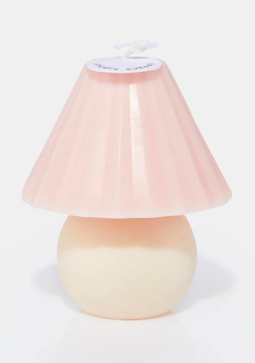 Pink Retro Lamp Candle