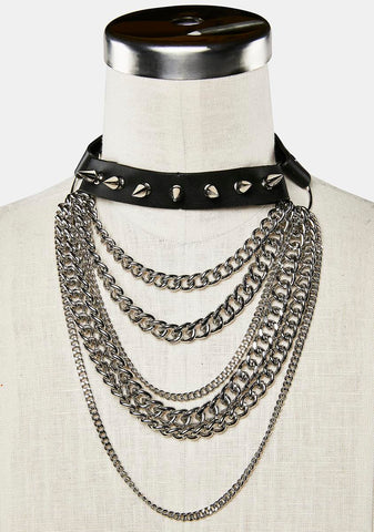 Emotionless Layered Chain Choker