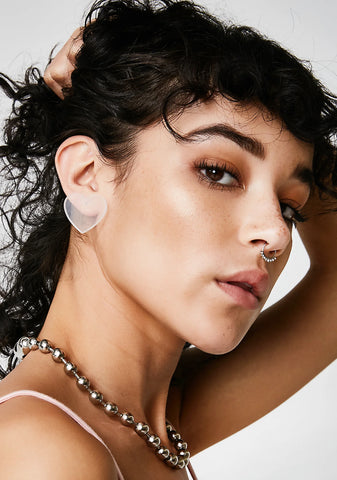 Clear Honeymoon Heart Earrings