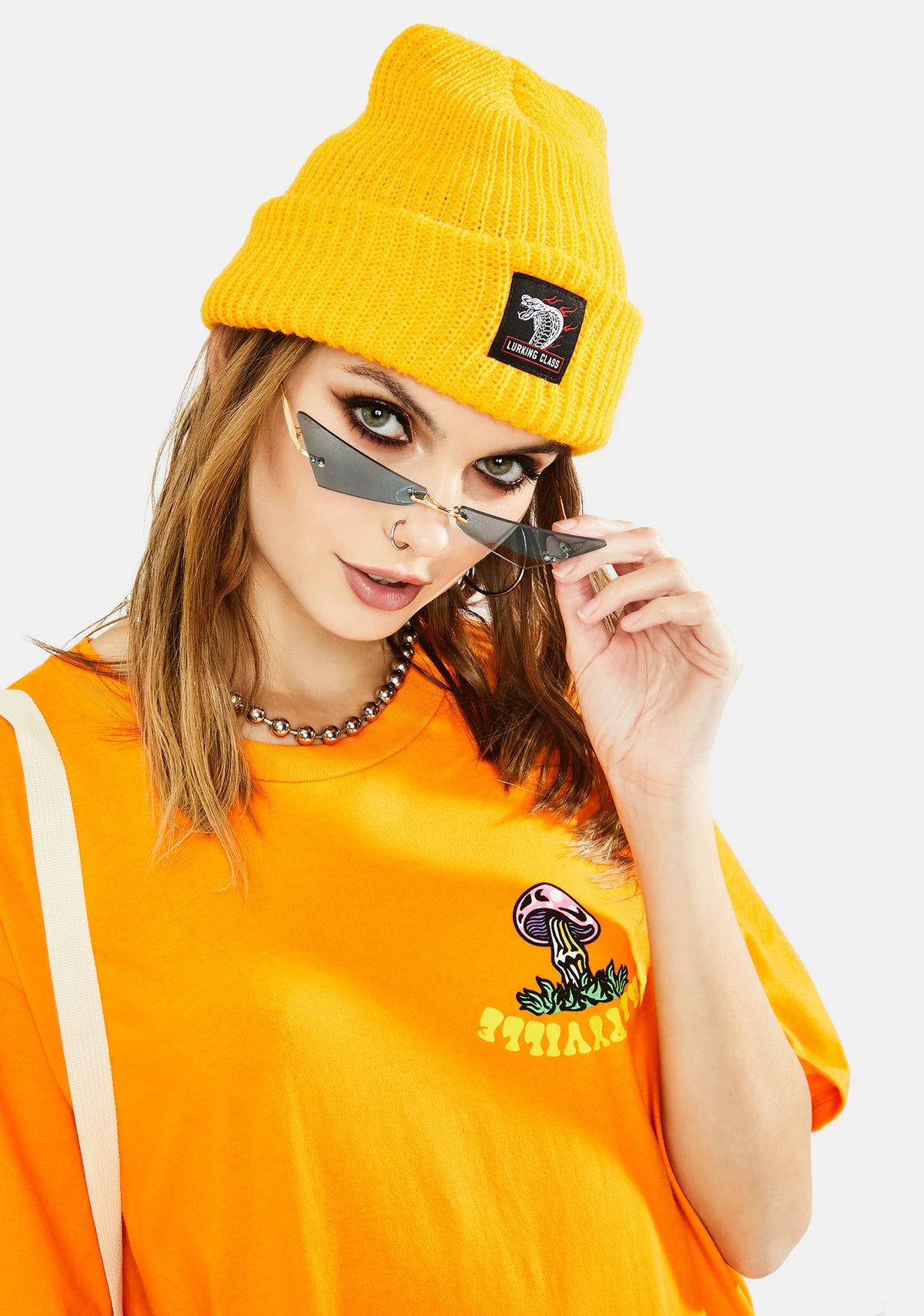 Azure Don't Mean A Thang Slim Cat Eye Sunglasses