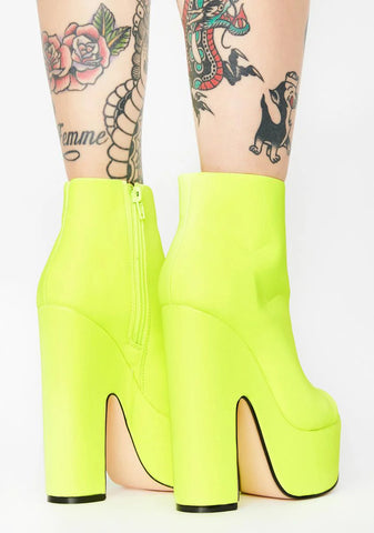 Neon Yellow Sandspur Peep Toe Heels