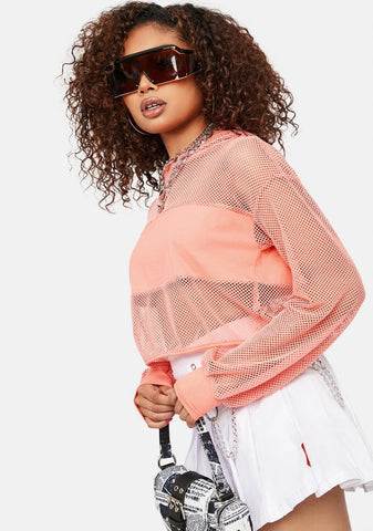 Peachy Secure The Bag Fishnet Hoodie