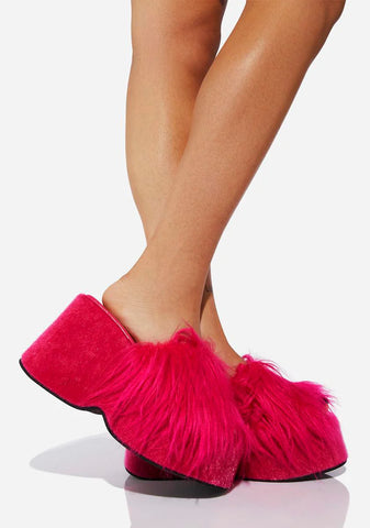 Runaway Rebel Faux Fur Slides