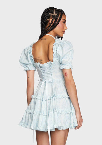 Wink For Me Babydoll Dress - Blue