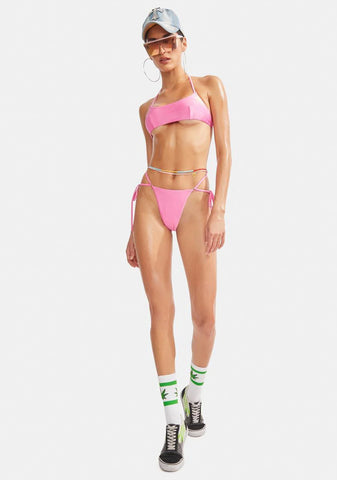 Pink So Fly Thong Bikini Bottoms