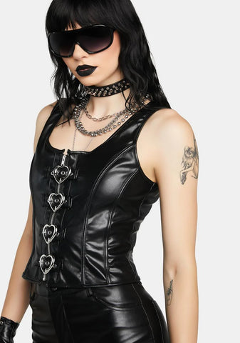 Winona Vegan Leather Goth Corset