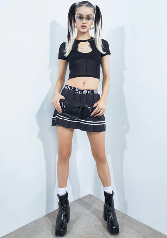 Do It Again Mesh Keyhole Top