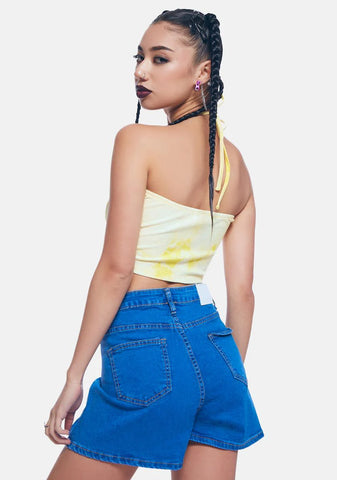 True Blue High Waist Denim Shorts