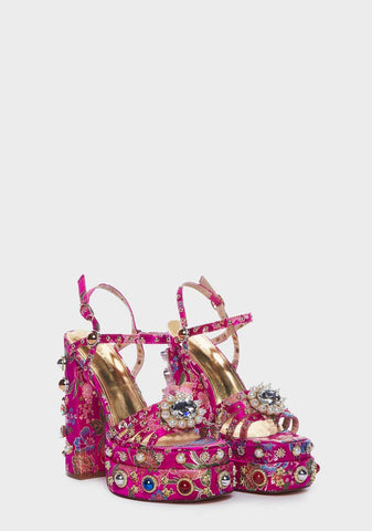 Annie Embellished Platform Heels