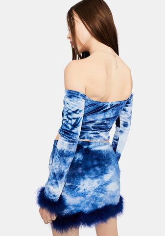 Below Freezing Velvet Mini Skirt