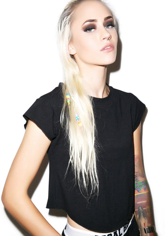 Back To Ba-sikks Crop Tee - White