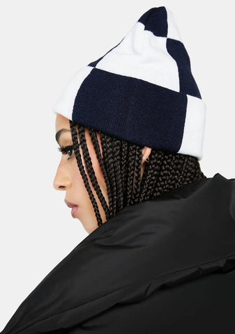 Peacoat Check Elmer Beanie