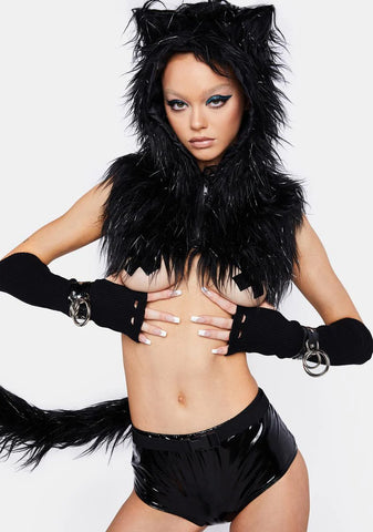 Techno Kitty Hoodie & Tail Set