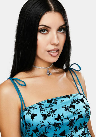 On The Up And Up Rhinestone Choker