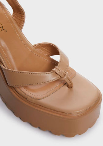 Taupe Strut Your Stuff Platform Heels