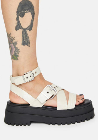 Boo Follow Strappy Buckle Platform Sandals
